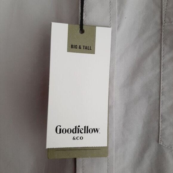 GOODFELLOW & CO. 100% Cotton Short Sleeve Button Down Shirt Grey Men's Sz M Tall - Picture 12 of 14